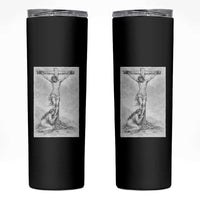 Jesus and St Mary Magdalene At The Cross Skinny Tumbler Vintage Catholic Lent
