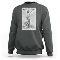 Jesus and St Mary Magdalene At The Cross Sweatshirt Vintage Catholic Lent