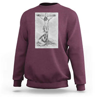 Jesus and St Mary Magdalene At The Cross Sweatshirt Vintage Catholic Lent