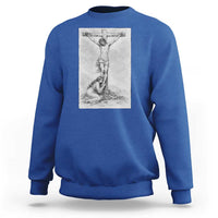 Jesus and St Mary Magdalene At The Cross Sweatshirt Vintage Catholic Lent