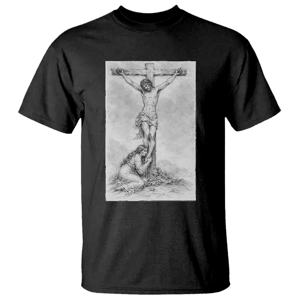 Jesus and St Mary Magdalene At The Cross T Shirt Vintage Catholic Lent