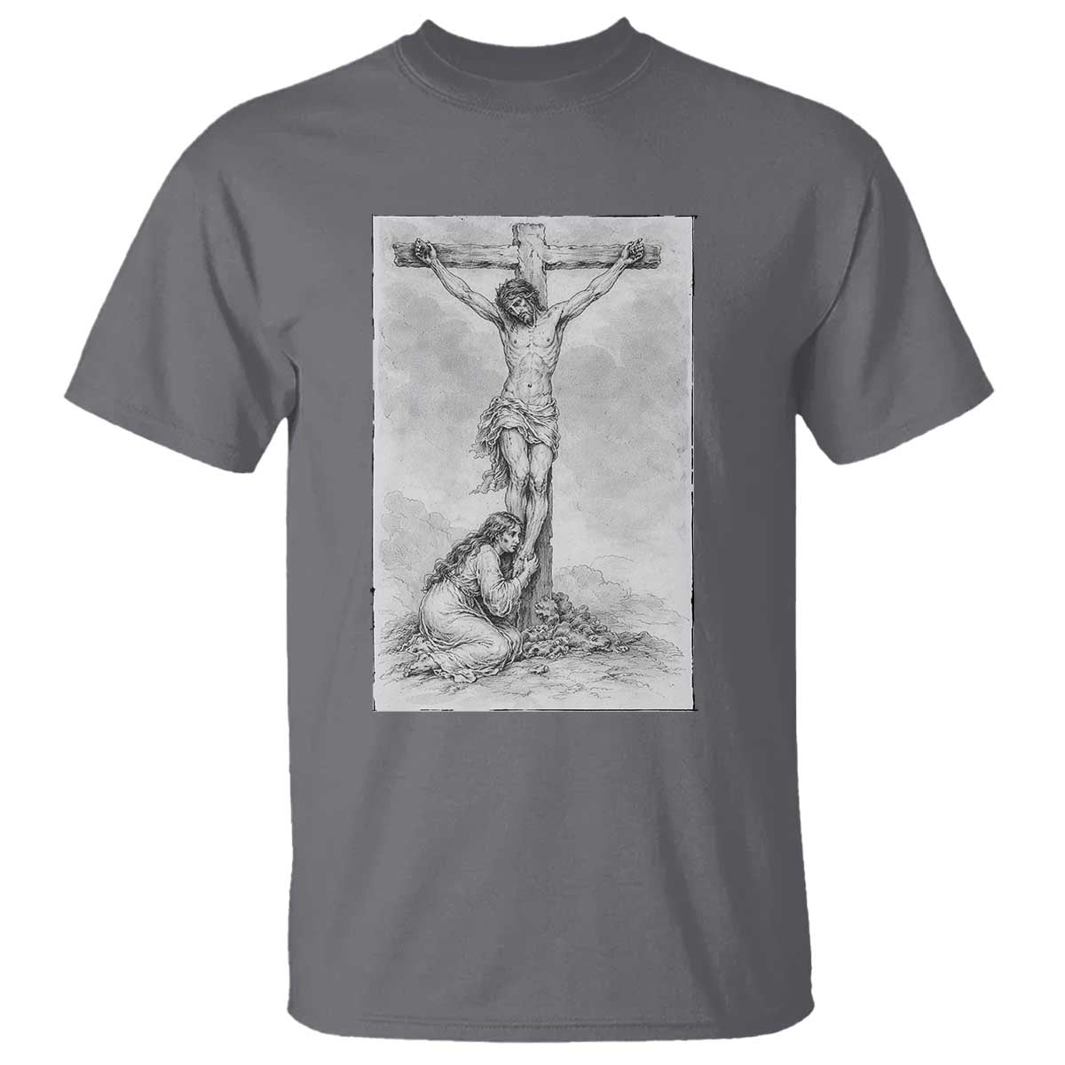 Jesus and St Mary Magdalene At The Cross T Shirt Vintage Catholic Lent