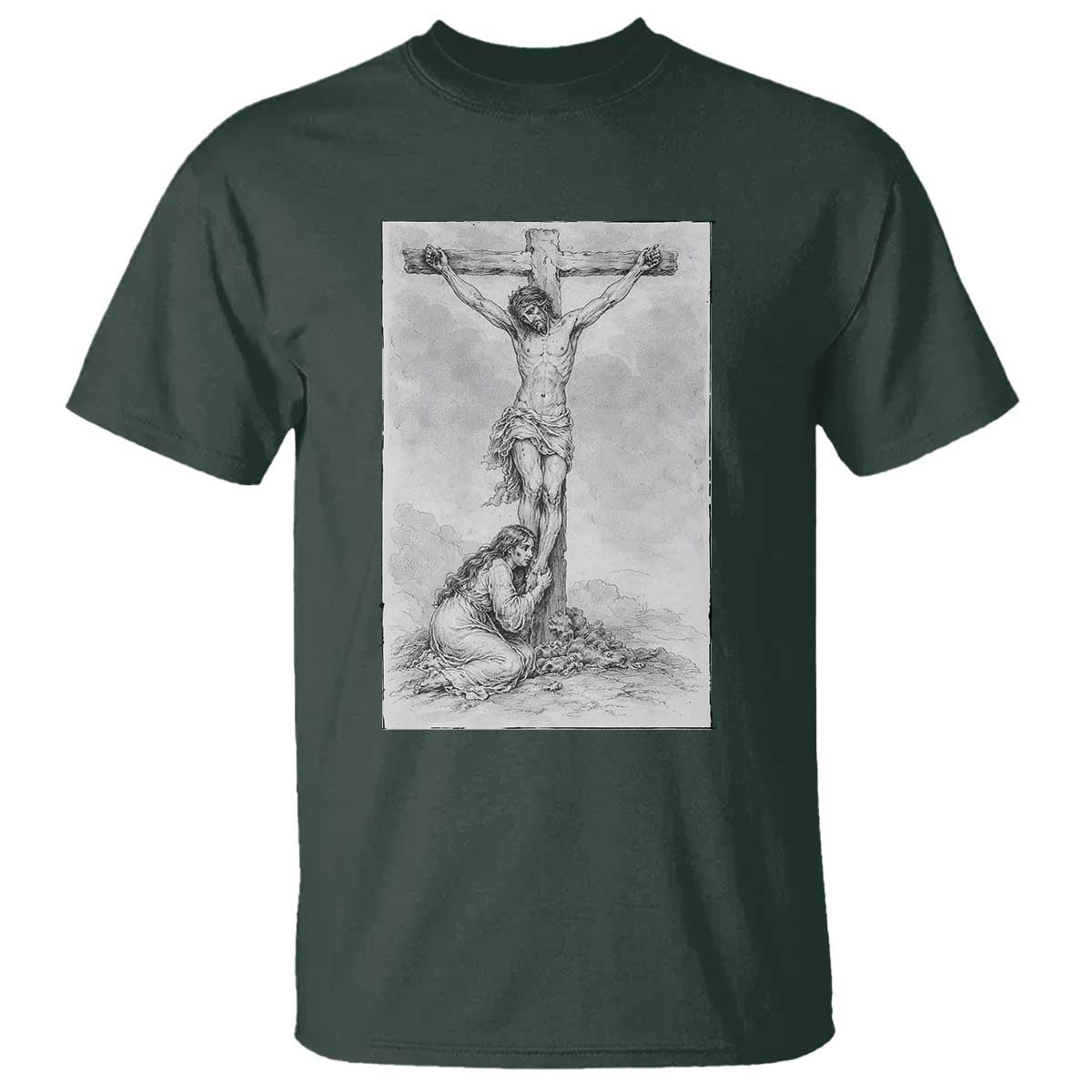 Jesus and St Mary Magdalene At The Cross T Shirt Vintage Catholic Lent