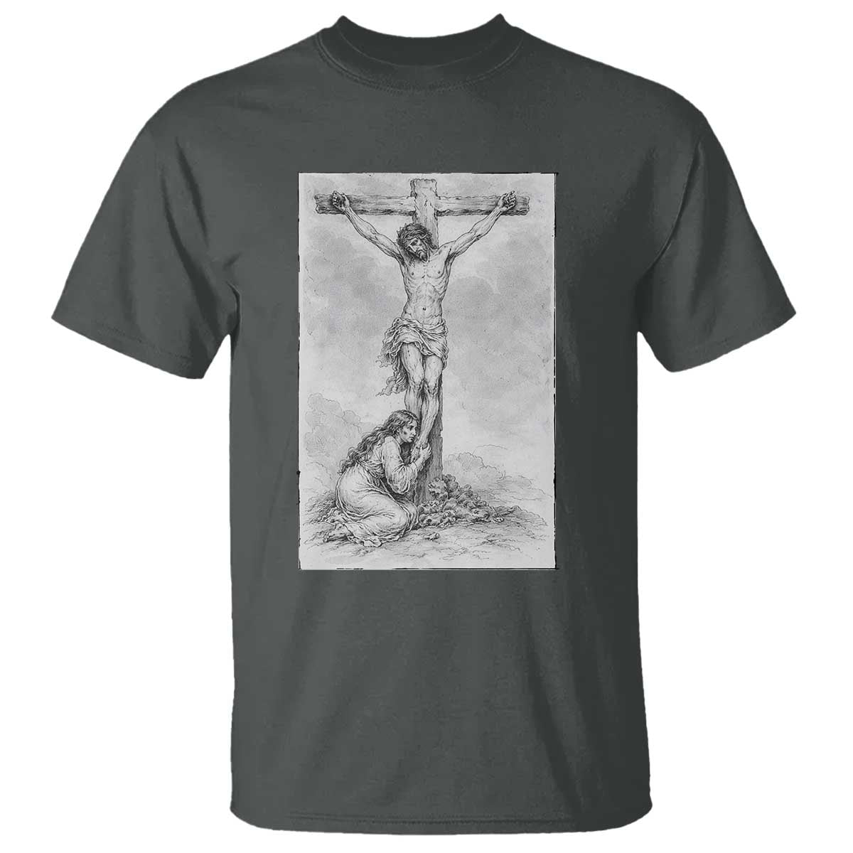 Jesus and St Mary Magdalene At The Cross T Shirt Vintage Catholic Lent