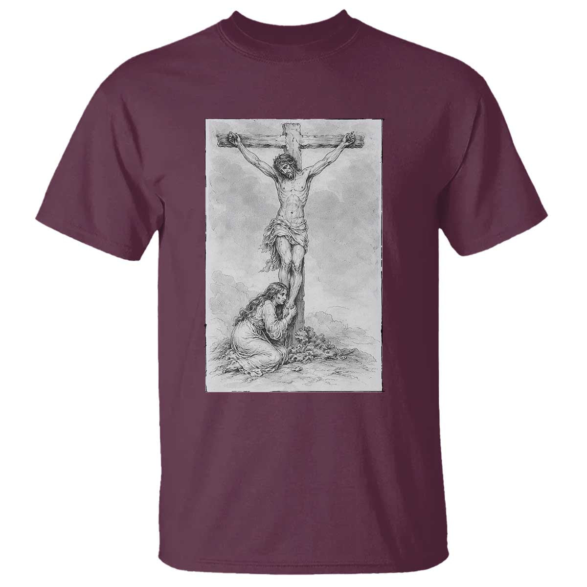 Jesus and St Mary Magdalene At The Cross T Shirt Vintage Catholic Lent