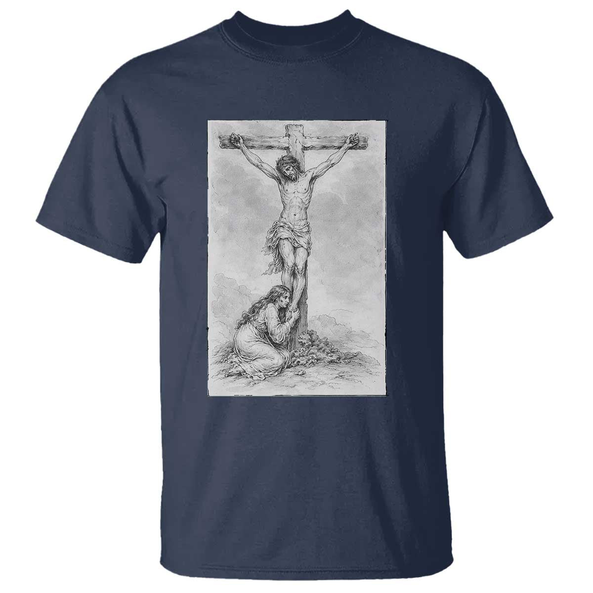 Jesus and St Mary Magdalene At The Cross T Shirt Vintage Catholic Lent