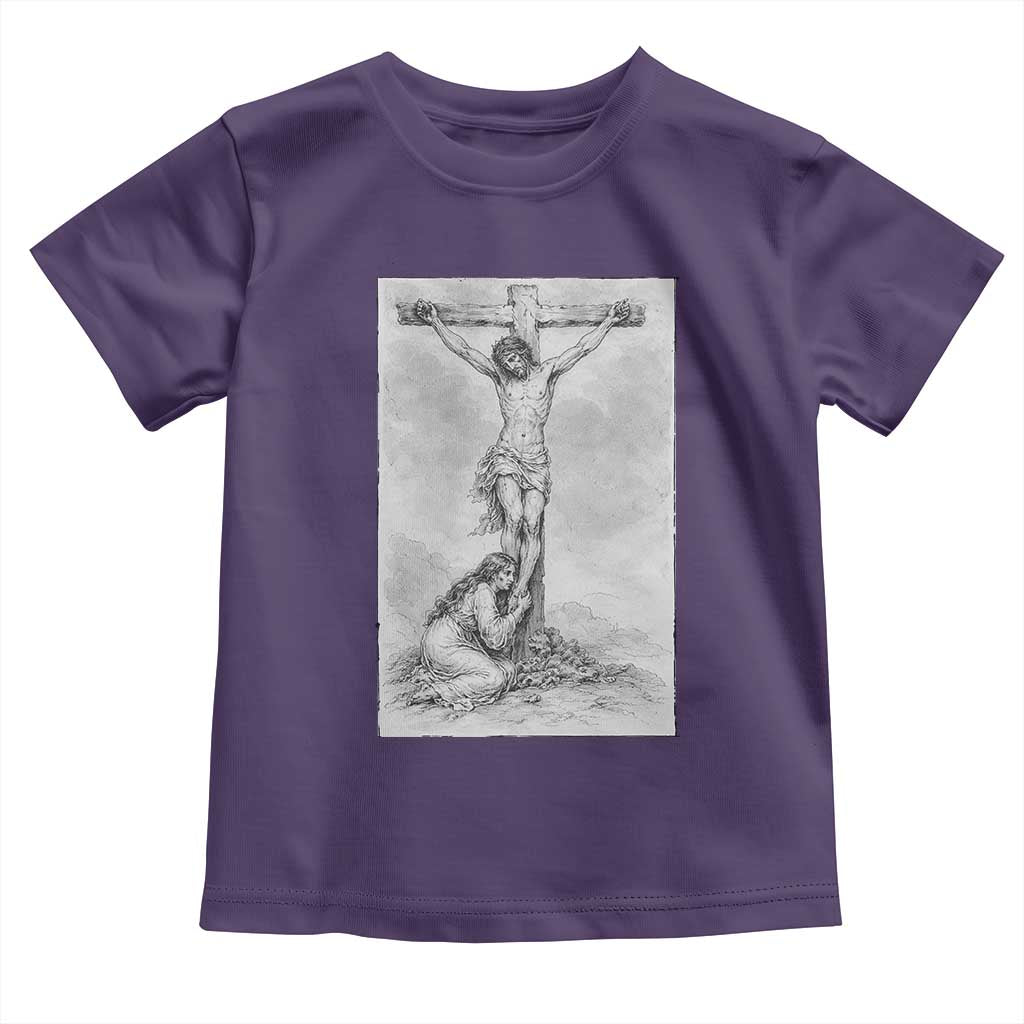 Jesus and St Mary Magdalene At The Cross Toddler T Shirt Vintage Catholic Lent