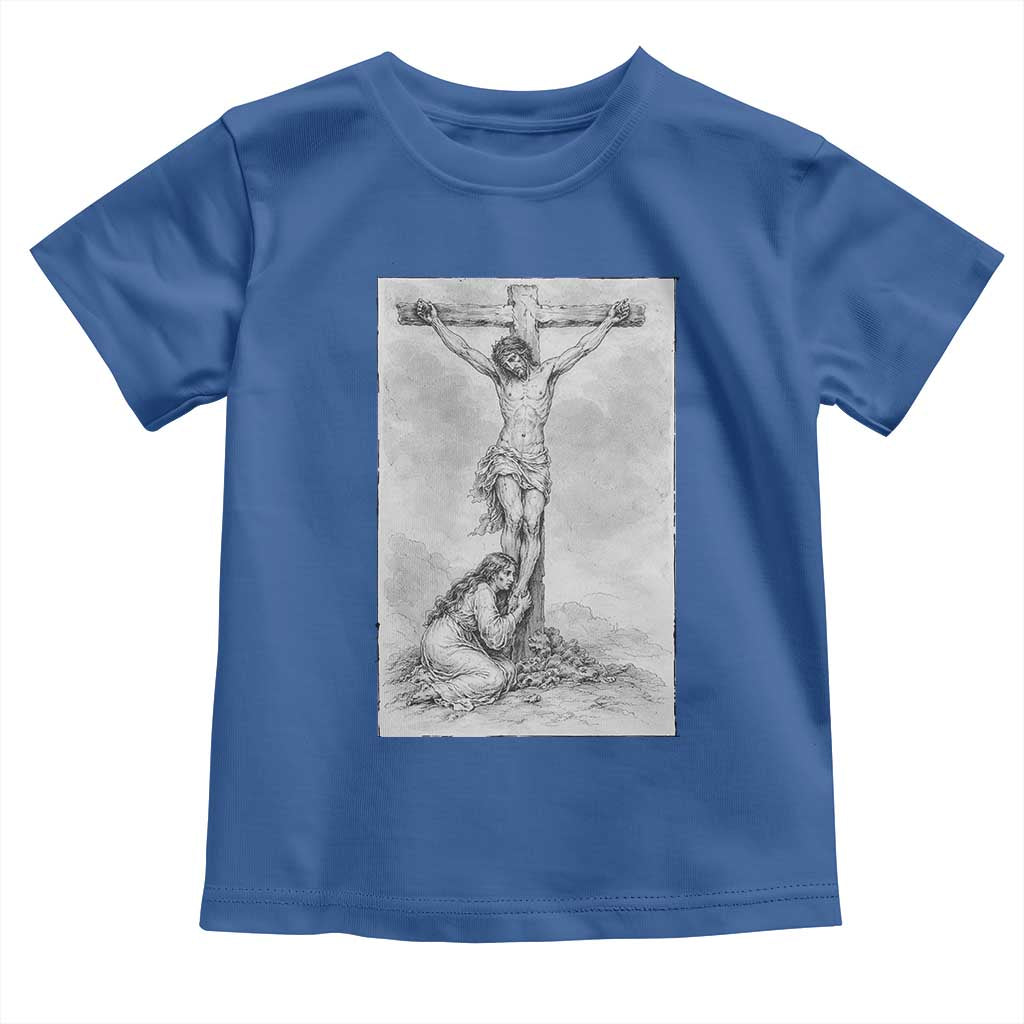 Jesus and St Mary Magdalene At The Cross Toddler T Shirt Vintage Catholic Lent