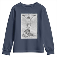 Jesus and St Mary Magdalene At The Cross Youth Sweatshirt Vintage Catholic Lent