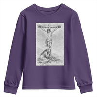 Jesus and St Mary Magdalene At The Cross Youth Sweatshirt Vintage Catholic Lent