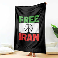Free Iran Throw Blanket Stop War Barbed Wire Peace Sign