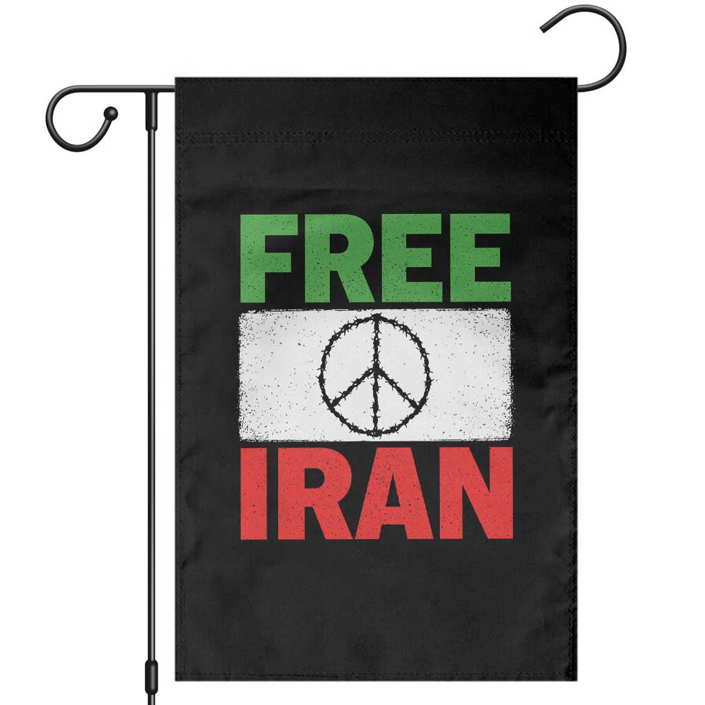 Free Iran Garden Flag Stop War Barbed Wire Peace Sign