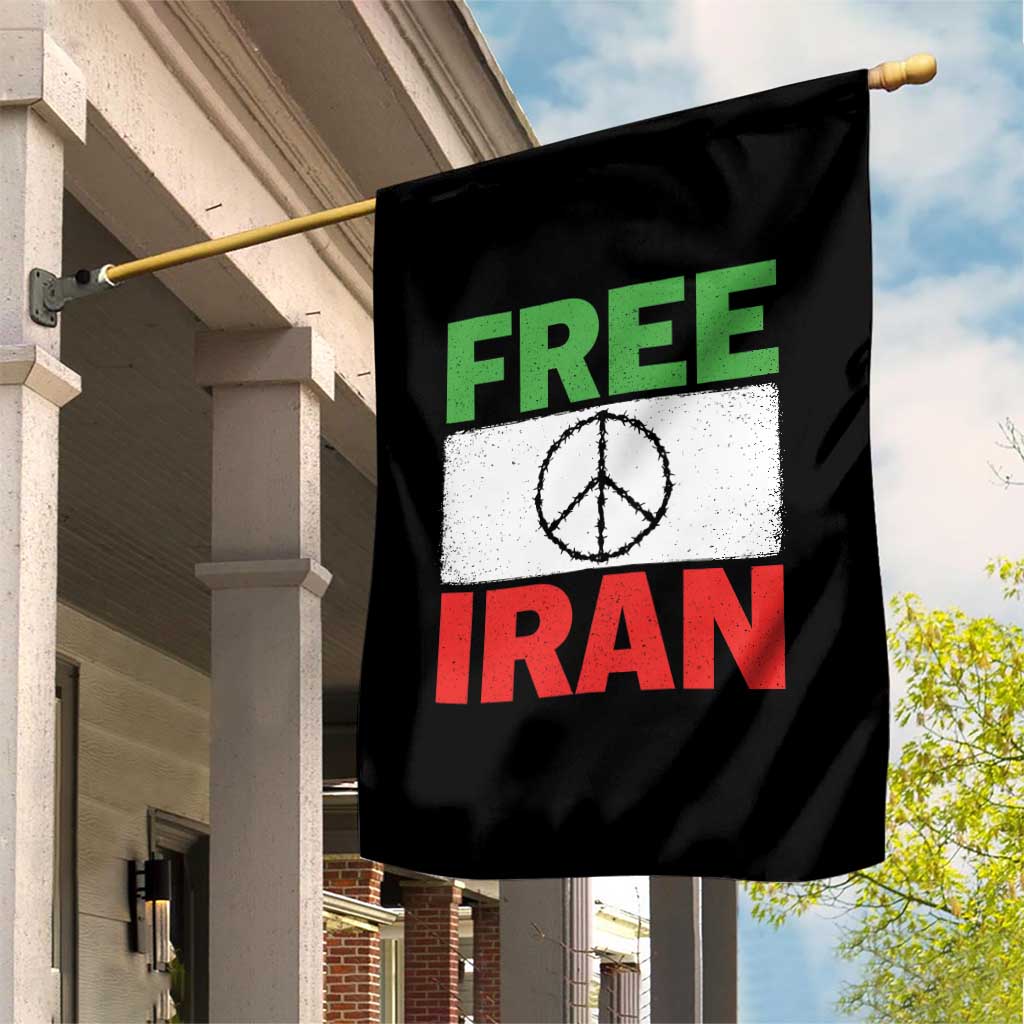 Free Iran Garden Flag Stop War Barbed Wire Peace Sign