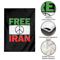 Free Iran Garden Flag Stop War Barbed Wire Peace Sign