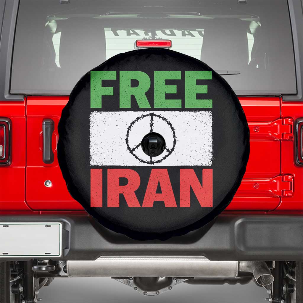 Free Iran Spare Tire Cover Stop War Barbed Wire Peace Sign