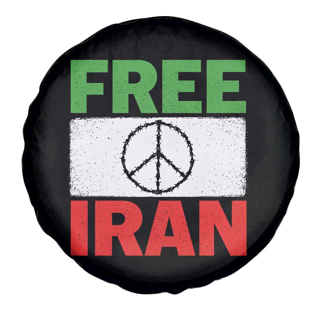 Free Iran Spare Tire Cover Stop War Barbed Wire Peace Sign
