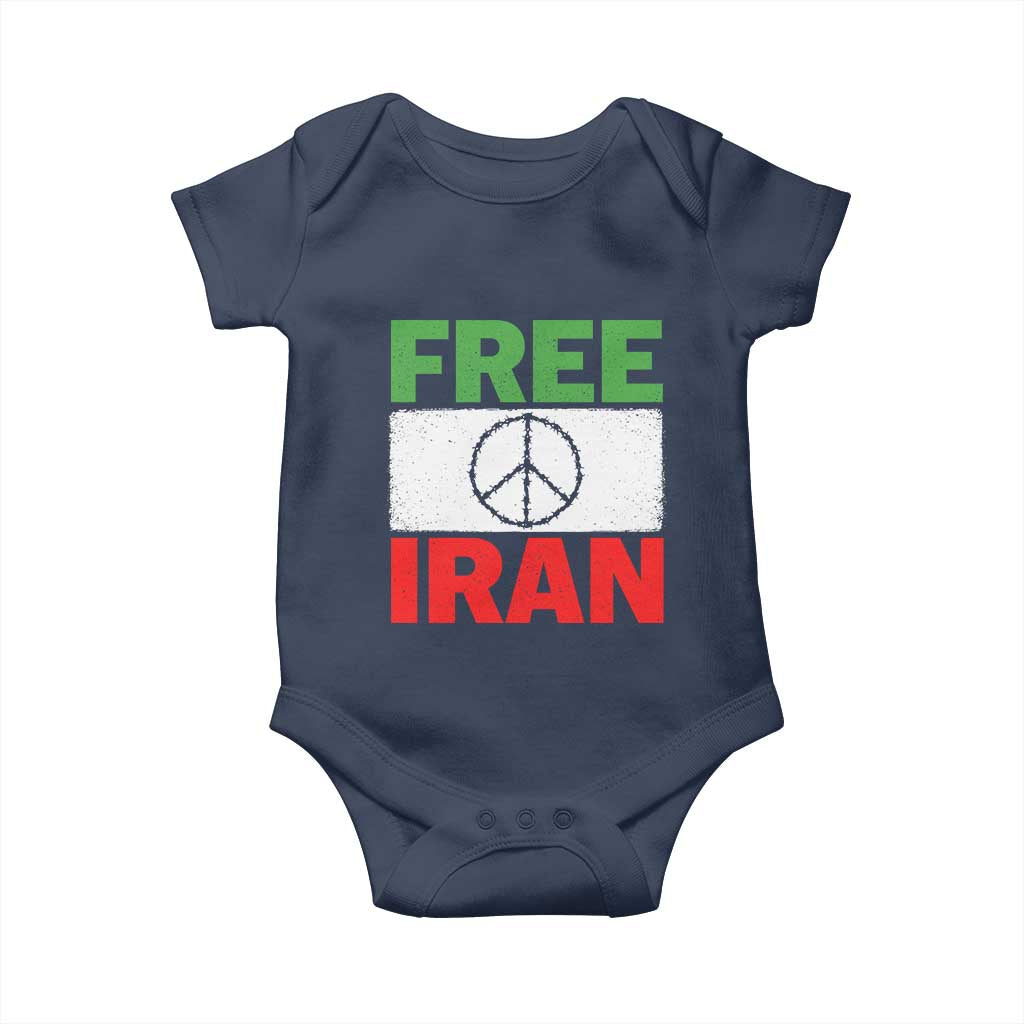 Free Iran Baby Onesie Stop War Barbed Wire Peace Sign