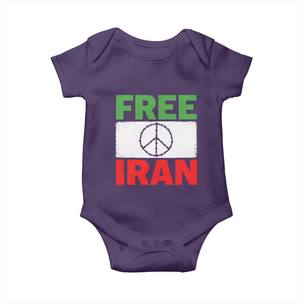 Free Iran Baby Onesie Stop War Barbed Wire Peace Sign