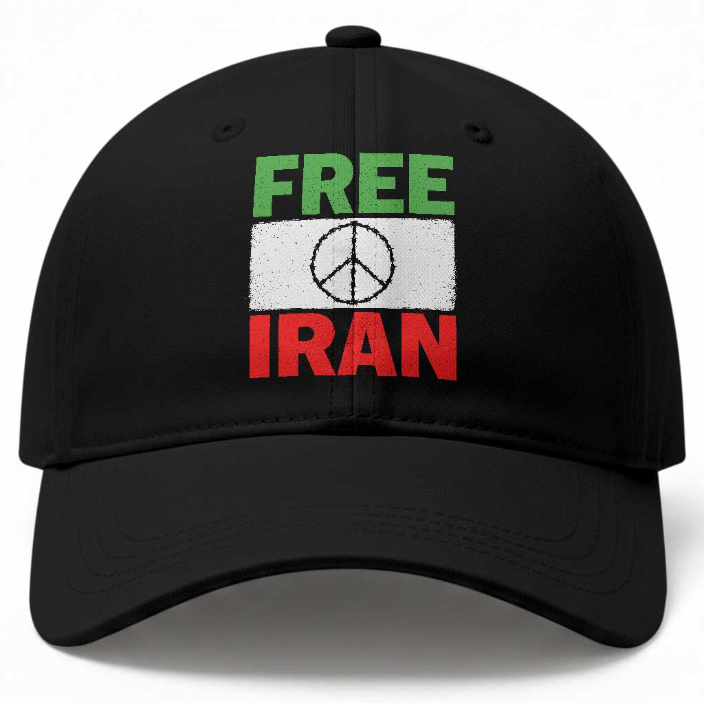Free Iran Baseball Cap Stop War Barbed Wire Peace Sign