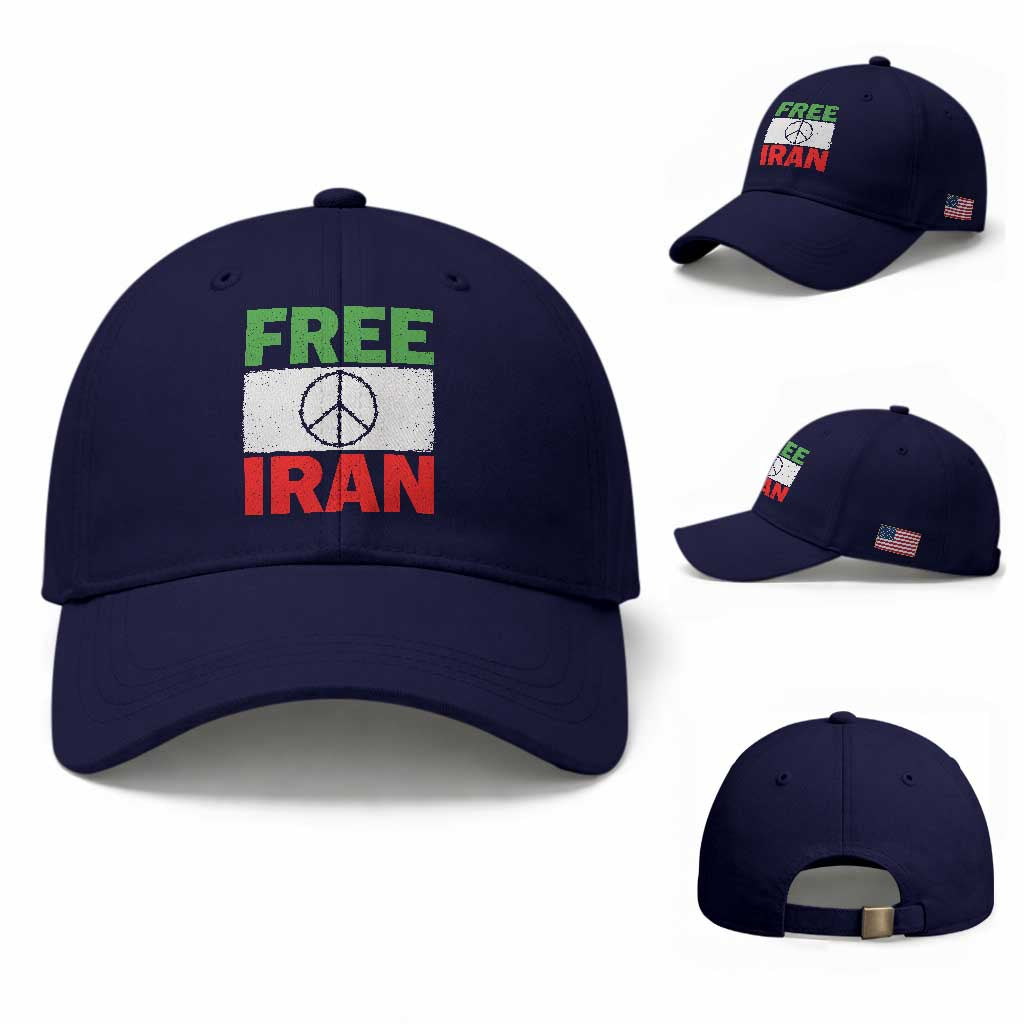 Free Iran Baseball Cap Stop War Barbed Wire Peace Sign