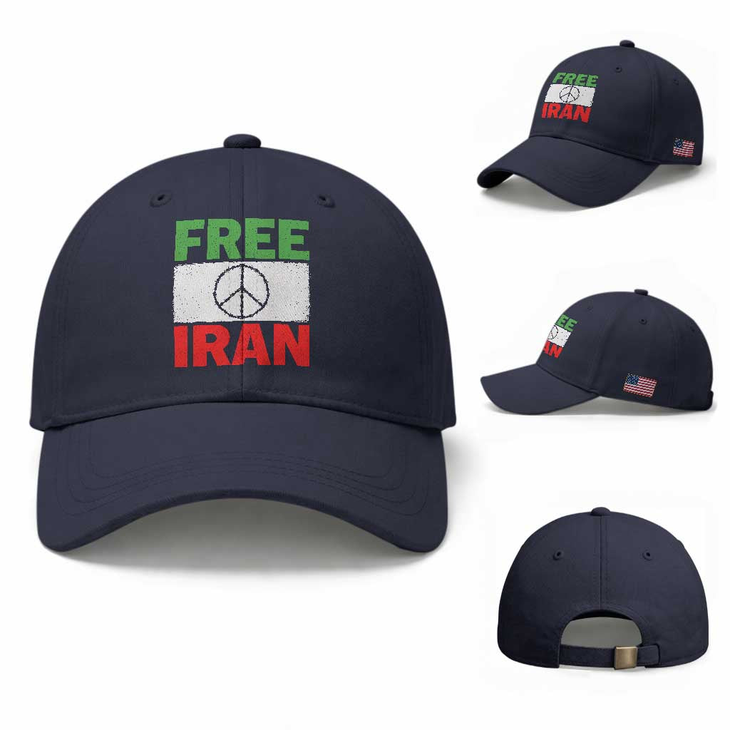 Free Iran Baseball Cap Stop War Barbed Wire Peace Sign
