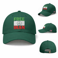 Free Iran Baseball Cap Stop War Barbed Wire Peace Sign