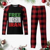 Free Iran Plaid Pajama Set Stop War Barbed Wire Peace Sign