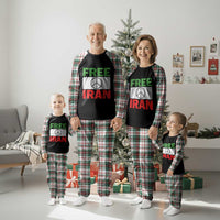 Free Iran Plaid Pajama Set Stop War Barbed Wire Peace Sign