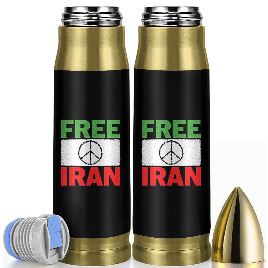 Free Iran Bullet Tumbler Stop War Barbed Wire Peace Sign