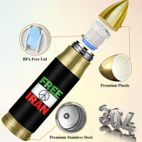 Free Iran Bullet Tumbler Stop War Barbed Wire Peace Sign