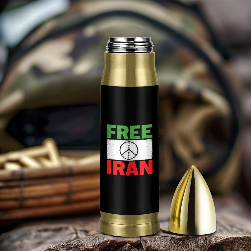 Free Iran Bullet Tumbler Stop War Barbed Wire Peace Sign