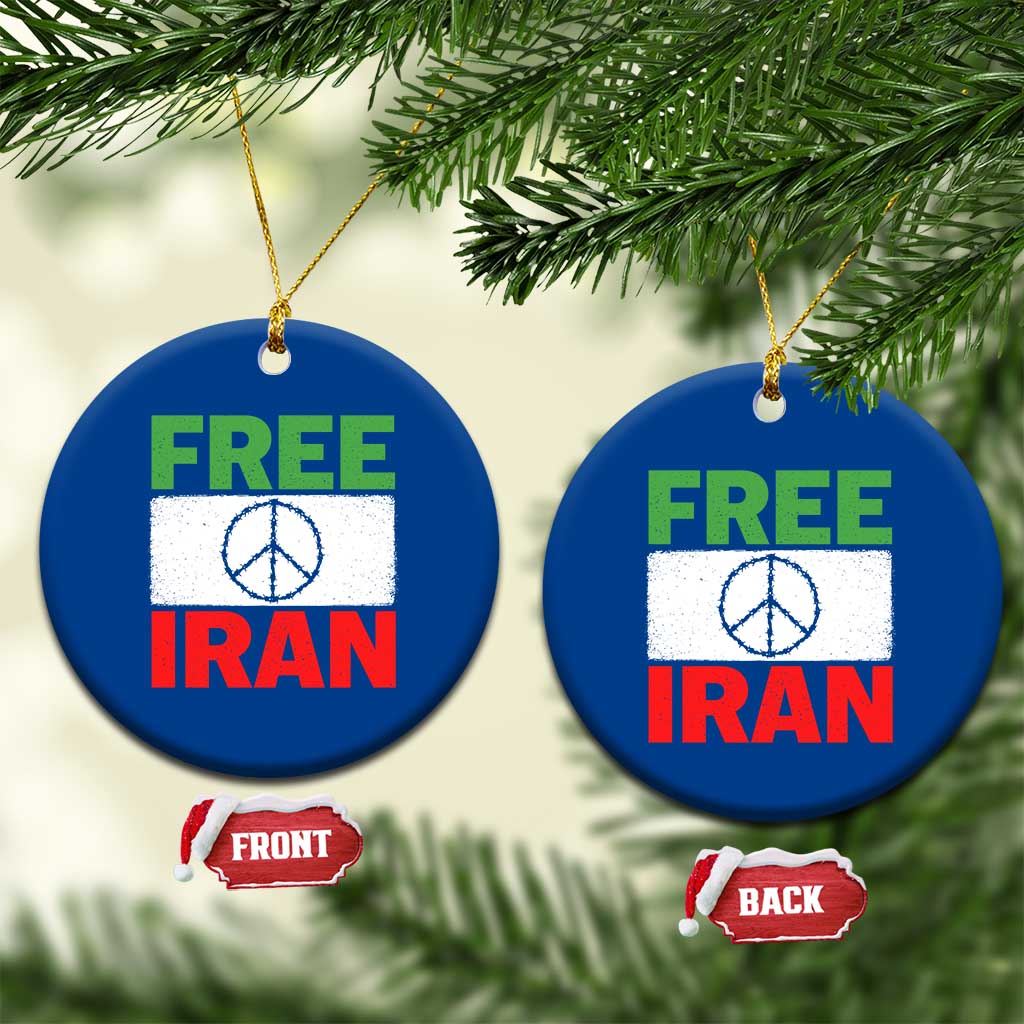 Free Iran Ceramic Ornament Stop War Barbed Wire Peace Sign