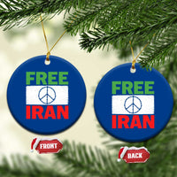 Free Iran Ceramic Ornament Stop War Barbed Wire Peace Sign