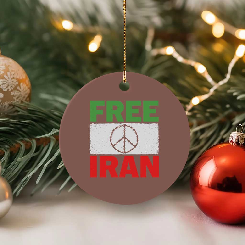 Free Iran Ceramic Ornament Stop War Barbed Wire Peace Sign