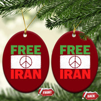 Free Iran Ceramic Ornament Stop War Barbed Wire Peace Sign