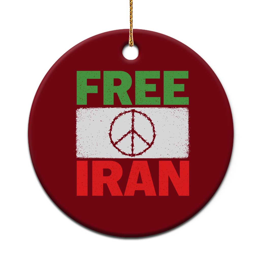 Free Iran Ceramic Ornament Stop War Barbed Wire Peace Sign