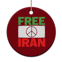 Free Iran Ceramic Ornament Stop War Barbed Wire Peace Sign