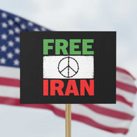 Free Iran Protest Sign Stop War Barbed Wire Peace Sign
