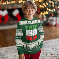 Free Iran Ugly Christmas Sweater Stop War Barbed Wire Peace Sign