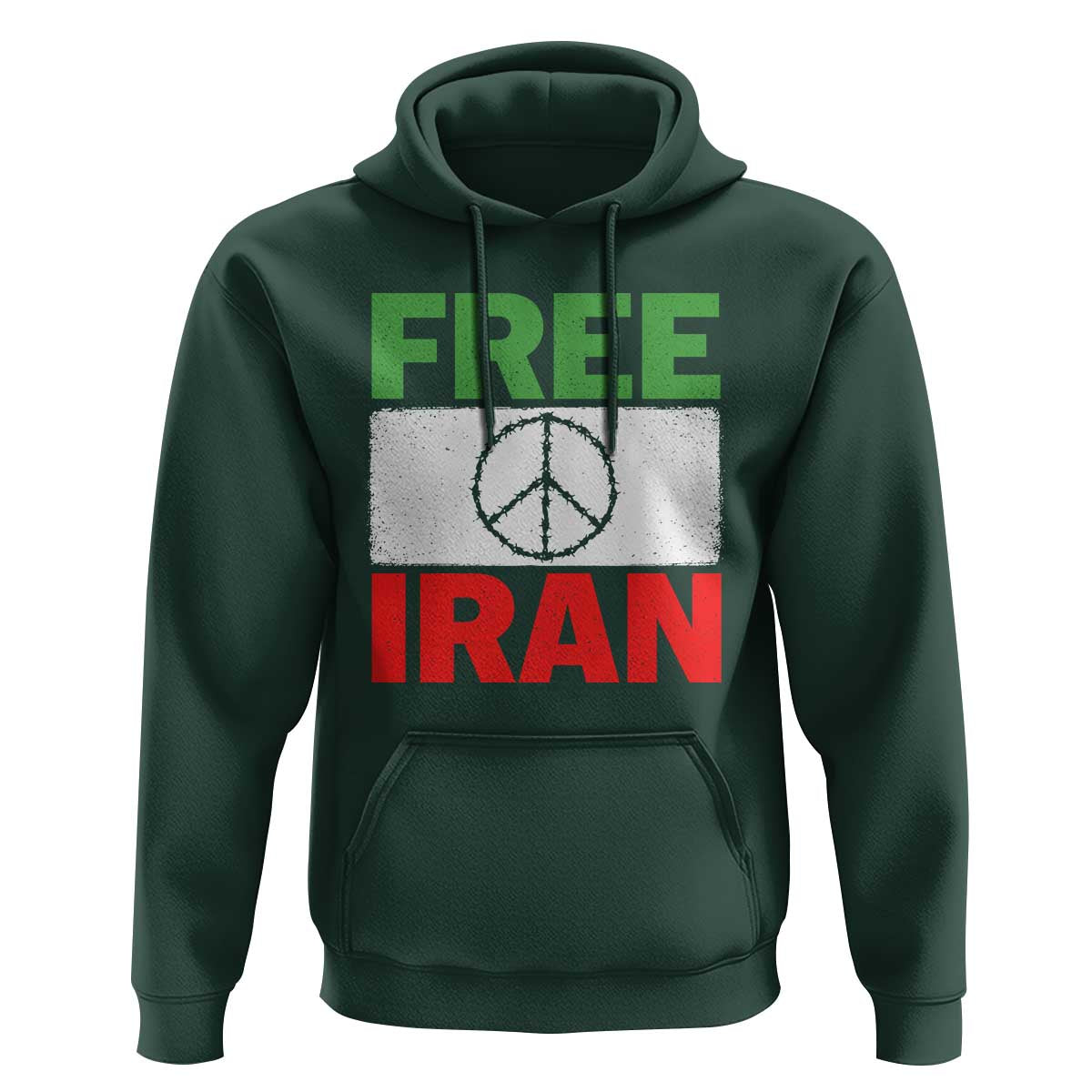 Free Iran Hoodie Stop War Barbed Wire Peace Sign