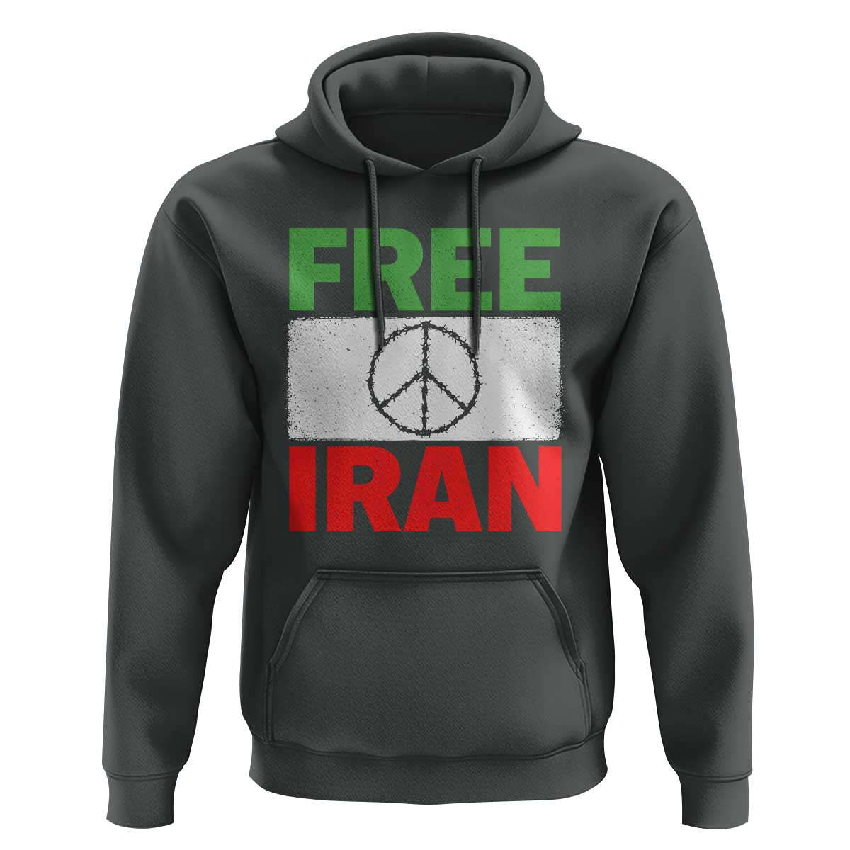 Free Iran Hoodie Stop War Barbed Wire Peace Sign