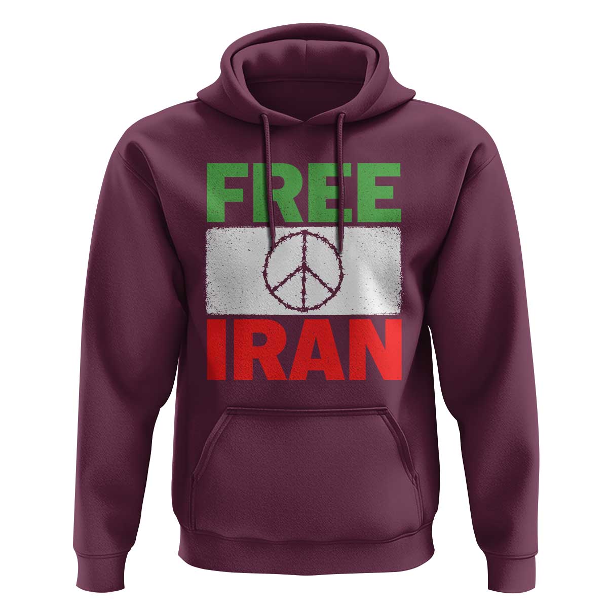 Free Iran Hoodie Stop War Barbed Wire Peace Sign