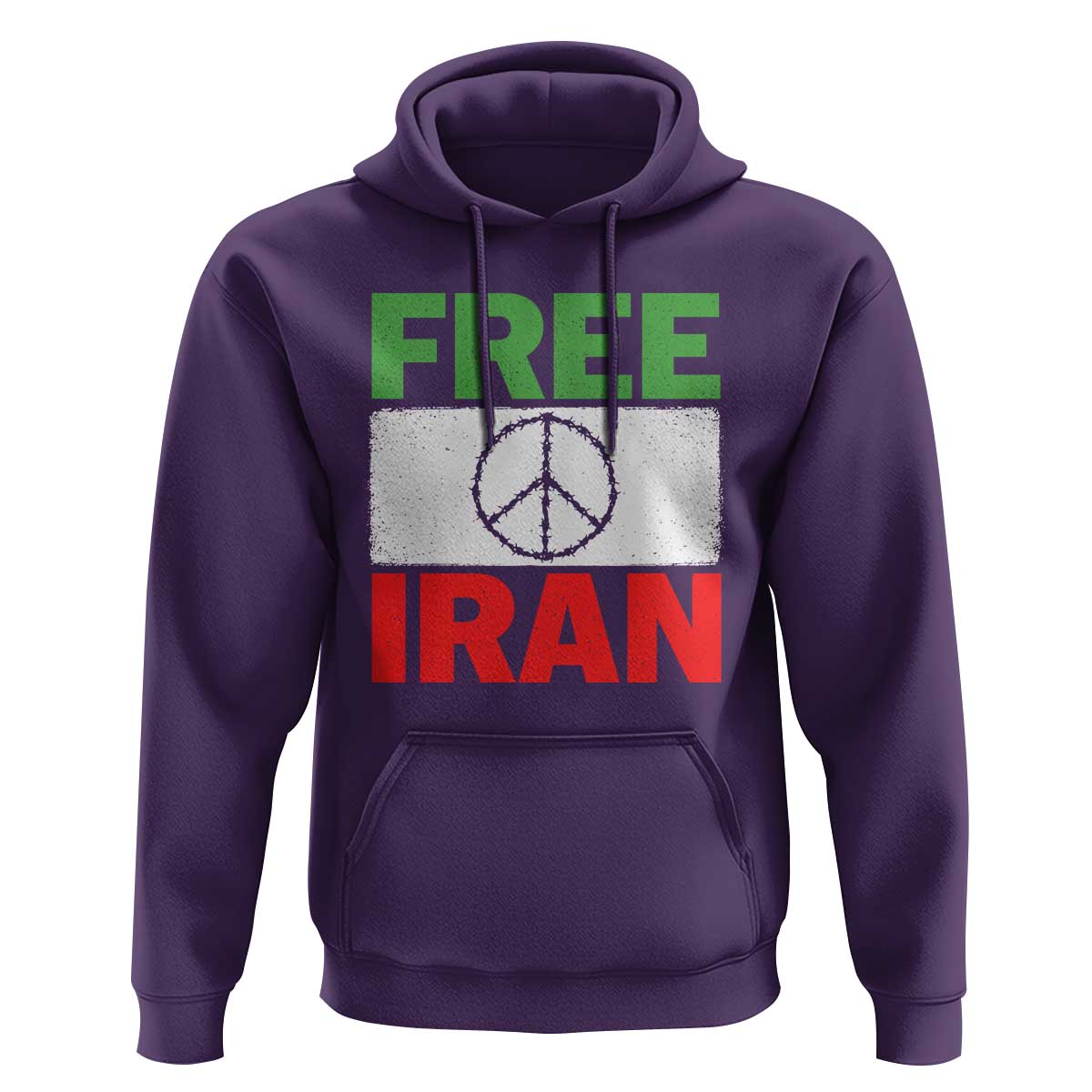 Free Iran Hoodie Stop War Barbed Wire Peace Sign