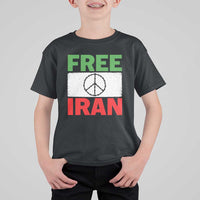 Free Iran T Shirt For Kid Stop War Barbed Wire Peace Sign