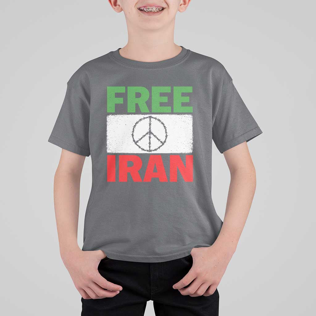 Free Iran T Shirt For Kid Stop War Barbed Wire Peace Sign