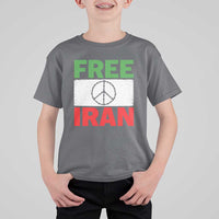 Free Iran T Shirt For Kid Stop War Barbed Wire Peace Sign