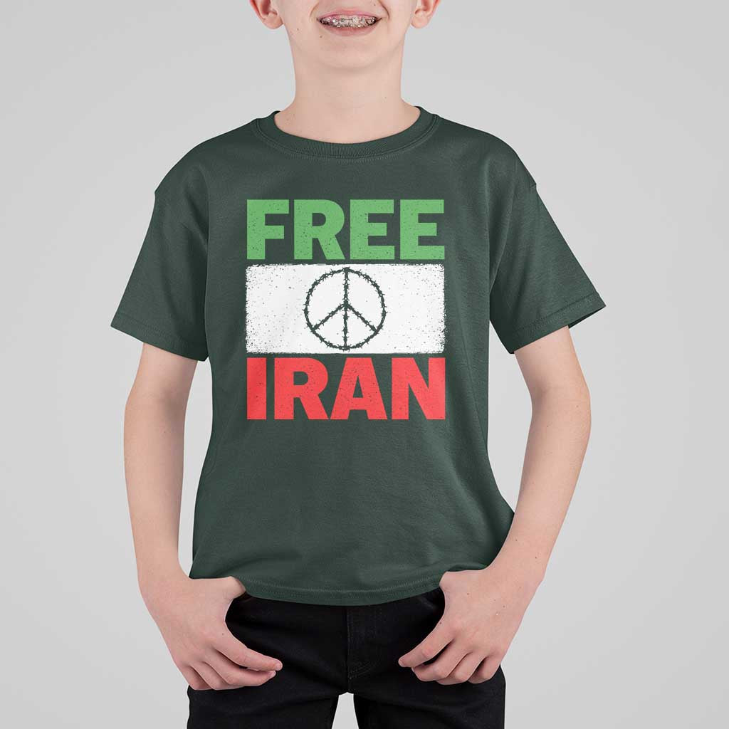 Free Iran T Shirt For Kid Stop War Barbed Wire Peace Sign