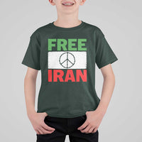 Free Iran T Shirt For Kid Stop War Barbed Wire Peace Sign
