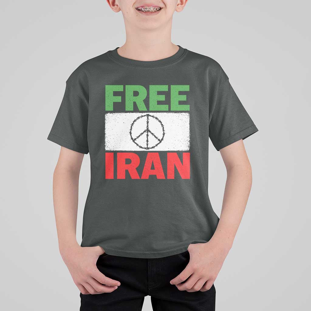 Free Iran T Shirt For Kid Stop War Barbed Wire Peace Sign