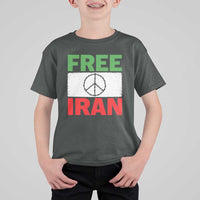 Free Iran T Shirt For Kid Stop War Barbed Wire Peace Sign